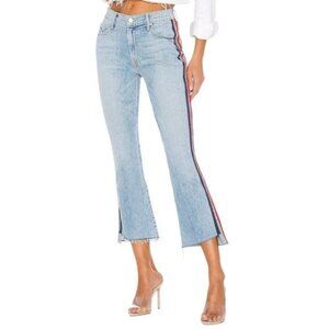MOTHER Light Blue Cropped Jeans with Red Stripe